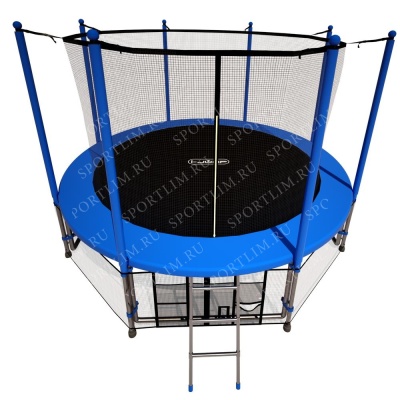 Батут i-JUMP 16ft 4,88м с нижней сетью и лестницей (blue)